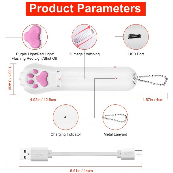 Shengsite Indoor Cats Interactive cat/Dog Toys, Red LED Projection, pet Training Supplies,Gifts for Children.